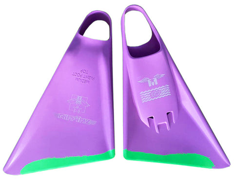 purple green tip bodyboarding fins