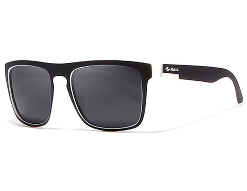 reil black and white frame black lens sunglasses