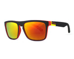 reil black red orange red frame yellow lens sunglasses