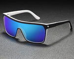 reil white and black frame sky blue mirror lens sunglasses