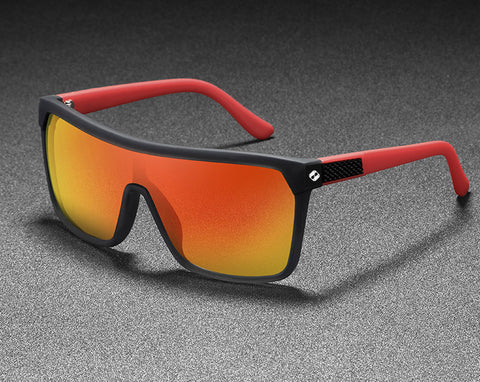 reil black and red frame mirror orange lens sunglasses